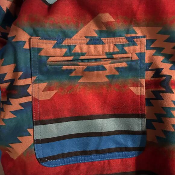 Boho chic Southwest Aztec Print Hooded Toggle Coat Oversized festival fashion - Picture 4 of 4